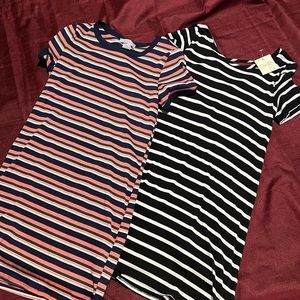 Woman’s Dresses Jrs Large Short Sleeve (1) NWT Blk/Wht Stripes (1)Coral/Navy/wht